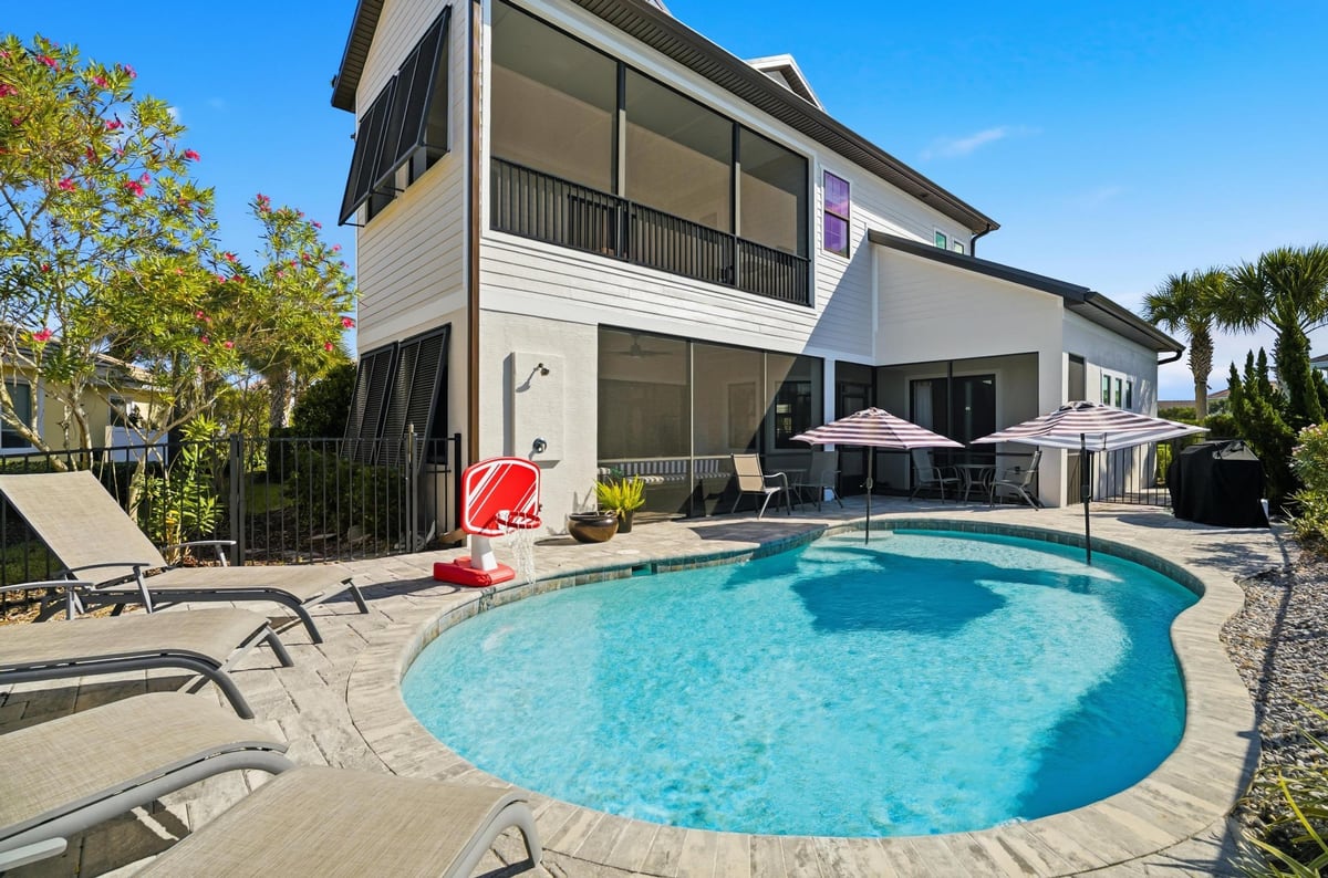 Your private pool oasis awaits Spend sun-soaked days splashing, lounging under umbrellas, and grilling poolside—this backyard retreat is made for vacation…