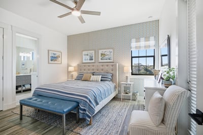Coastal calm, perfected This bright, beach-inspired bedroom features a comfy king bed, soft coastal textures, and an ensuite bath—your own peaceful retreat…