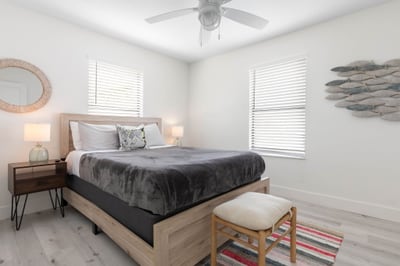 Large bedroom layout gives everyone extra room to spread out and unwind.